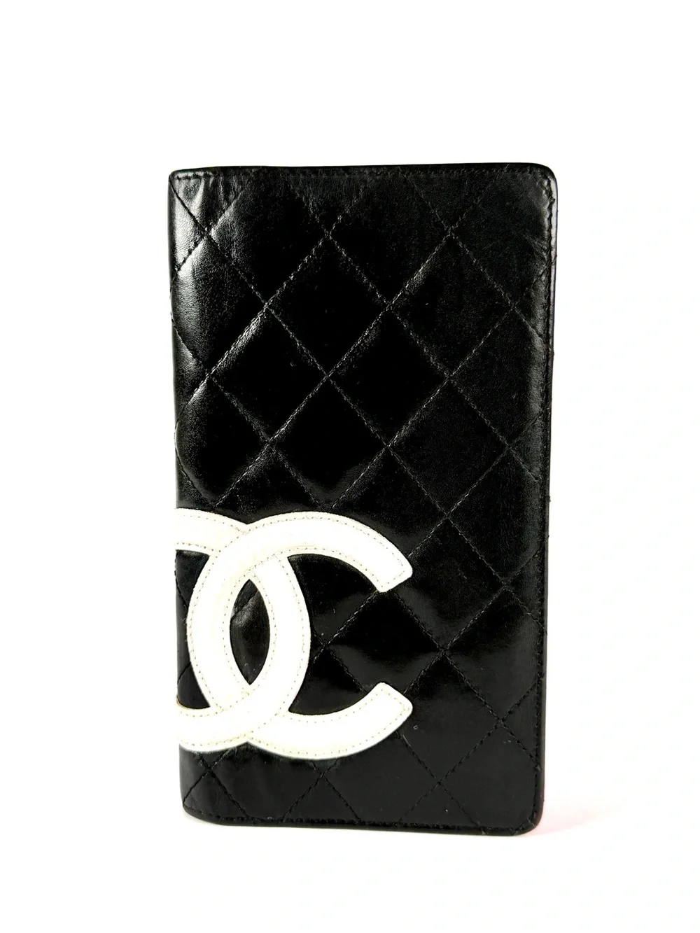 CHANEL Cambon Ligne Black Quilted Lambskin Long Bifold Wallet Full Inclusion